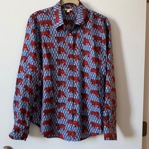 J.Cree Collection silk tiger button up blouse